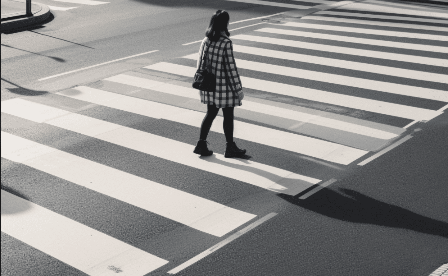 Una mujer cruza la calle