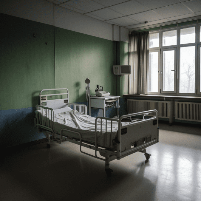 Una cama de hospital vacía