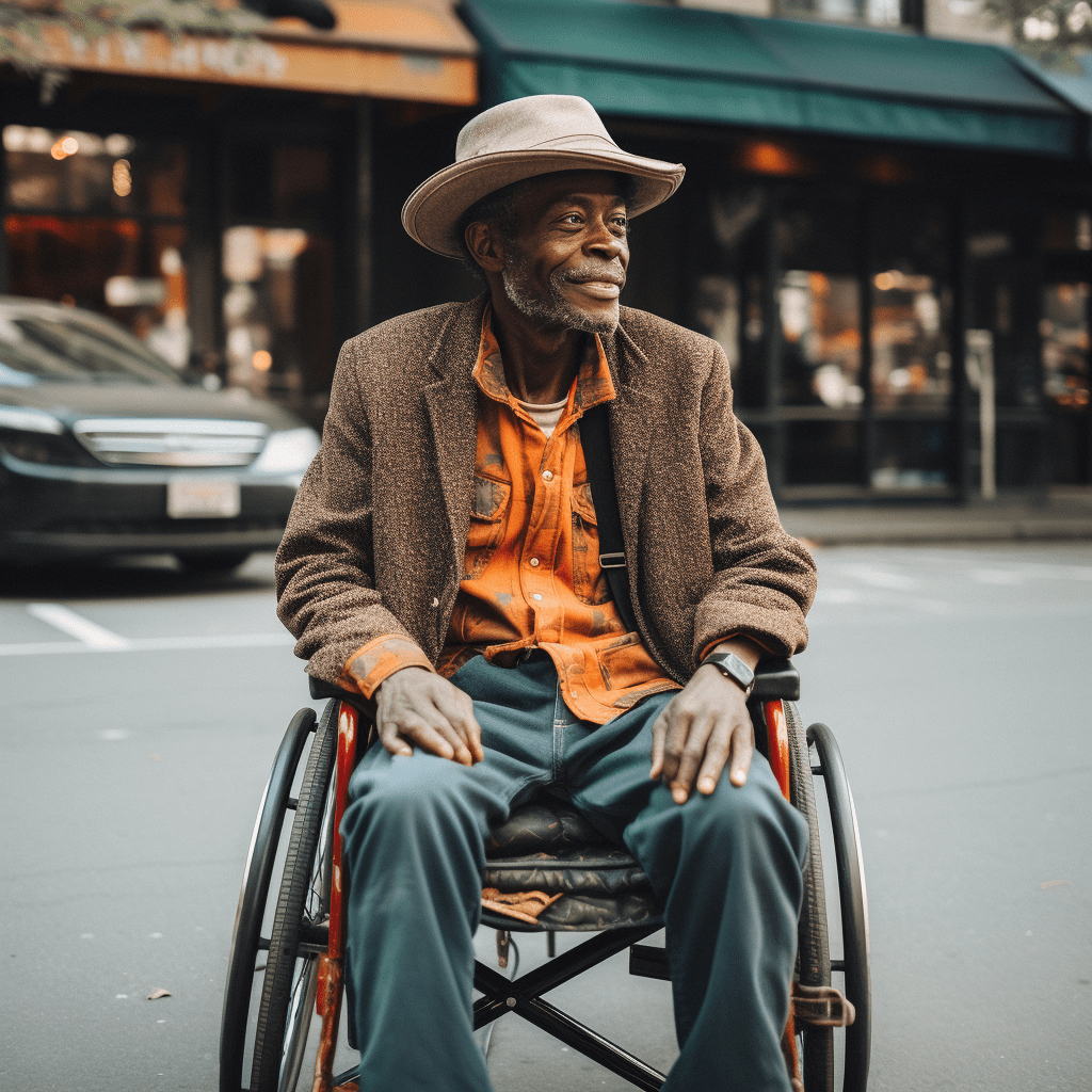 Un hombre en silla de ruedas