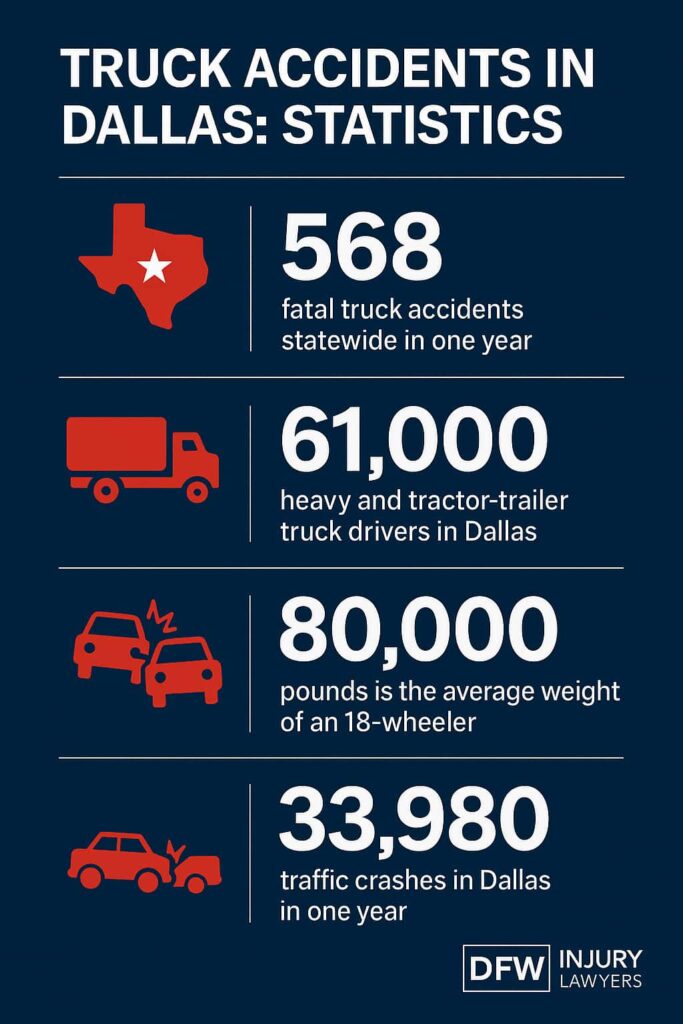 Estadísticas de accidentes de camión en Dallas