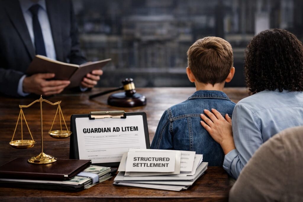 Guardian ad litem and structured settlement process protecting a minor child in a Tarrant County wrongful death case